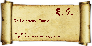 Reichman Imre névjegykártya